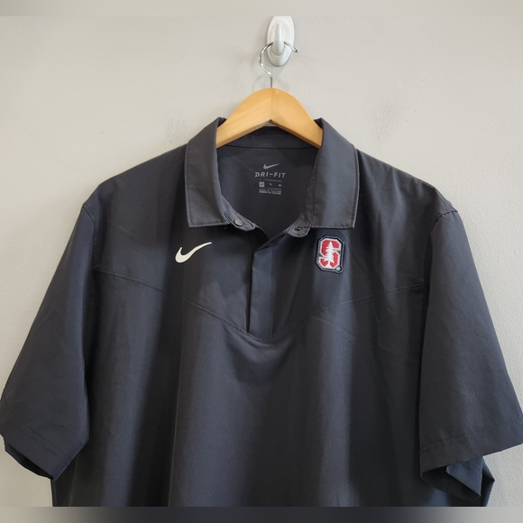 Nike Dri-Fit On Field Stanford Cardinal Embroidered Black Polo Shirt Men's XL - Picture 3 of 8